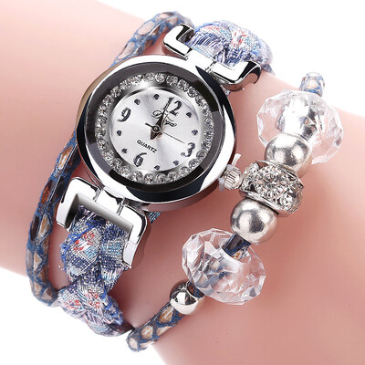 

Korean version of the girls watch handmade woven twist bracelet watch retro casual with rhinestone fashion ladies watch