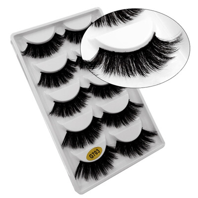 

5 pairs natural long false eyelashes fake lashes makeup 3d mink lashes eyelash extension mink eyelashes