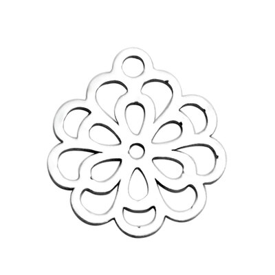 

304 Stainless Steel Charms Flower Stainless Steel Color 145x13x1mm Hole 15mm