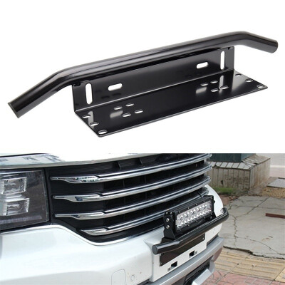 

Black Car Truck License Plate Frame Number Plate Bull Bar Bumper Light Mount Bracket