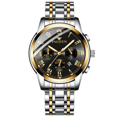 

Gobestart New Luxury Men Fashion Stainless Steel Calendar Multi Needle Sports Quartz Watch