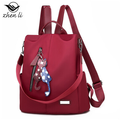 

Bag female new European&American style Oxford cloth girls backpack female car sewing line bags