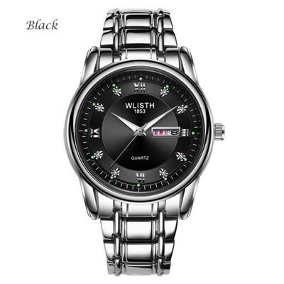 

Multi Function Calendar Quartz Wristwatch Waterproof Luminous Watch With Stainless Steel Band For Men