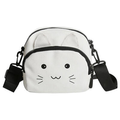 

Cute Cat Print Shoulder Messenger Packs Canvas Women Small Crossbody Bags