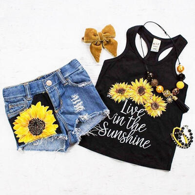 

Toddler Baby Kids Girls Tops VestShorts Pants Summer Outfit 2PCS Clothes Set