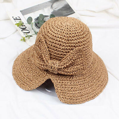 

SUNSIOM Fashion Women Girls Boho Straw Summer Beach Sun Hat Bow Foldable Beach Cap
