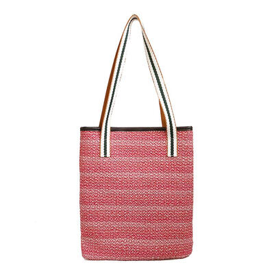 

Women Fashion Large Capacity Handbag Totes Casual Woven Shoulder Square Bag