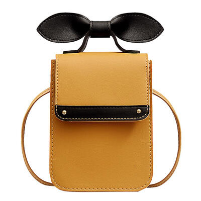 

Bowknot Shoulder Handbags Hit Color Women PU Leather Crossbody Phone Bags