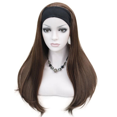 

StrongBeauty Long 34 womens wigs hairpiece Straight with Adjust Black Headband Blonde Highlighted wig Synthetic Hair