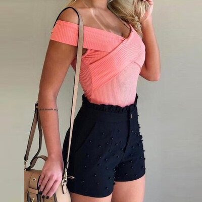 

2019 Women Sexy High Waist Short Casual Lady Summer Beach Loose Sweatpants