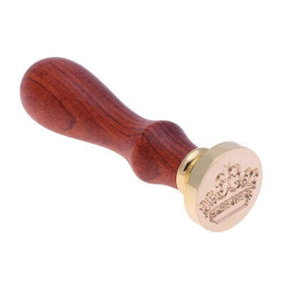 

Crown Pattern DIY Retro Wood Stamp Customs Insurance Sealing Wax Seal Post