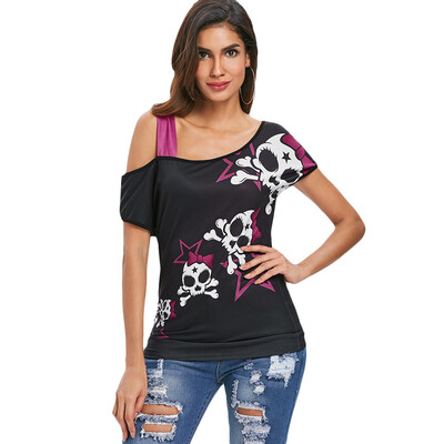 

Skull Print Blouson Top