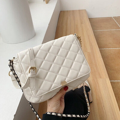 

2019 New Lingge Chain Womens Bags Korean version of Joker high-grade fashion shoulder bag casual texture Messenger bag tide