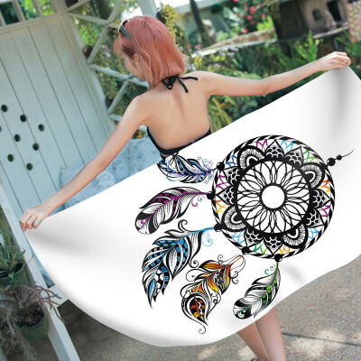 

Hand-painted Pattern Swimming Beach Towel Outdoor Women Rectangular Sauna Seaside blanket