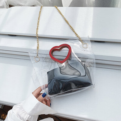 

Tailored Fashion Lady Transparent Love Wild Shoulder Bag Messenger Bag Clutch Bag