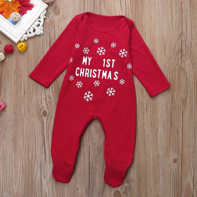 

Baby Girls Boys Infant Letter Long Sleeve Christmas Clothes Jumpsuit Romper
