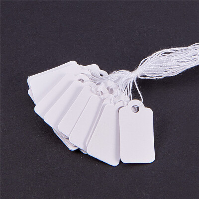 

PH PANDAHALL 1000 Pcs White String Jewelry Price Tags Clothing Display Tag Rectangle Price Label