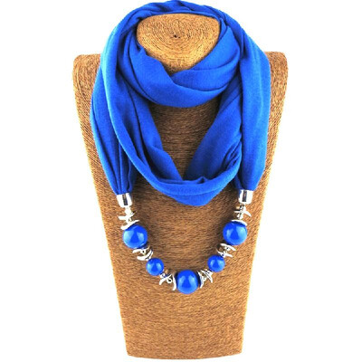 

Fashionable Elegant Pendant Scarf Necklace Bohemia Chiffon Scarves Pendants Jewelry Foulard Female Accessories For Women Multicolo