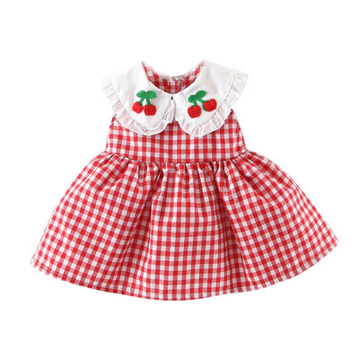 

Cute Newborn Infant Baby Girls Dress Kids Sweet Plaid Print Sleeveless One pieces Dress Toddler Plaid Princess Clothes