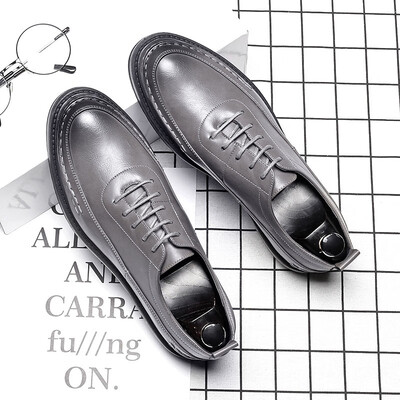 

New formal business casual shoes England retro thick-soled tide shoes round head with patent leather shoes 12999