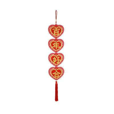 

New&new fine art luxury non-woven wedding room ornaments Chinese style wedding wedding couplet Chinese wedding door living room bedroom screen background wall decoration pendant hundred years good red bottom