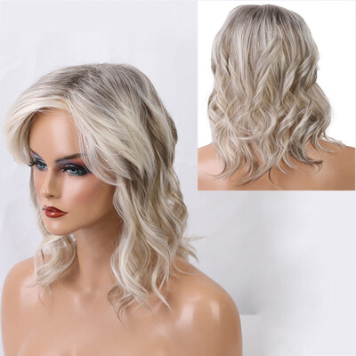 

〖Follure〗High Quality Mixed Colour Long Curly Wigs Real Human Hair Sexy Women Wigs