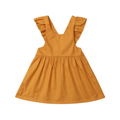 

Cute Kids Baby Girls Dress Ruffle Cotton Suspender Skirt Overalls Party Clothes