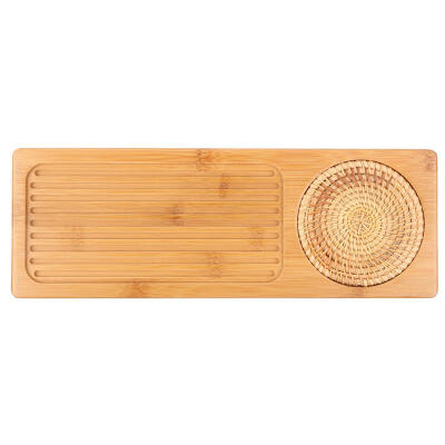 

Greensen Portable Rectangular Shape Bamboo Tea Tray Storage Kung Fu Tea Teapot Serving Board