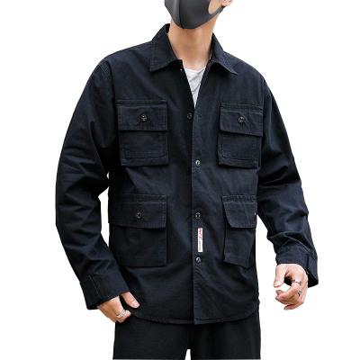 

ZHUO DENG NU Mens Workwear Jacket Loose Multi Pocket