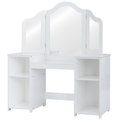 

Kids Tri Folding Mirror Makeup Dressing Vanity Table Set-White