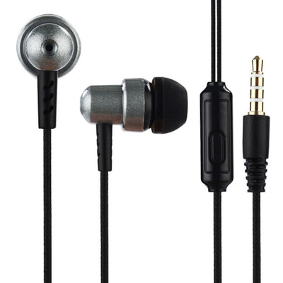 

Durable Braided Wire Headphones Sub-woofer Headset Earplugs with Mic