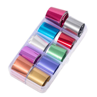 

10pcslot Nail Art Foils Laser Shining Mixed Transfer Sticker Decor Craft
