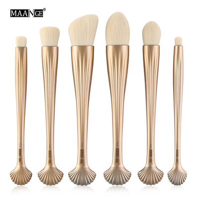 

Toponeto New 6pcs Shell Cosmetic Makeup Brush Blusher Eye Shadow Brushes Set Kit