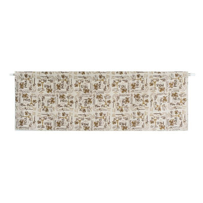

Valance Rose Printing Blackout Window Curtain Valances Burlap Cotton Short Semi-Sheer Curtains Rod Pocket Window Drapes 18"X59"