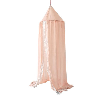 

Kids Round Dome Bed Canopy Chiffon with Lace Height of 945in Princess Girls Castle Hanging Mosquito Net for Rooms Cribs Decoratio