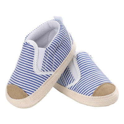 

Infant Toddler First Walkers Newborn Baby Shoes Kids Boys Fashion Canvas Striped Soft Soled Babe Loafer Sneakers 0-18 Months