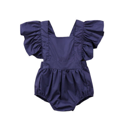 

Newborn Baby Girl Clothes Flying Sleeve Jumpsuit Romper Bodysuit Sunsuit Outfits