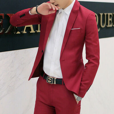 

New Mens Casual Slim Fit One Button Suit Blazer Business Coat Jacket With Pocket