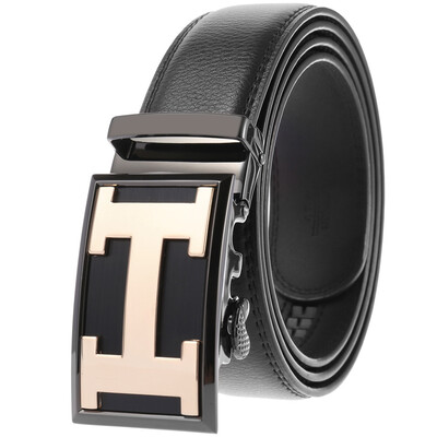 

Automatic buckle belt letter buckle casual belt mens leather belt LY87582-1