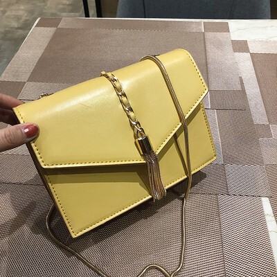 

Qiao Bani 2019 new South Korea Dongdaemun fashion simple solid color chain small square bag shoulder diagonal female bag