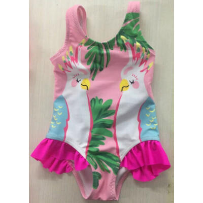 

UK Toddler Kid Baby Girls Double Parrots Bikini Swimwear Swimsuit Bathing Beach