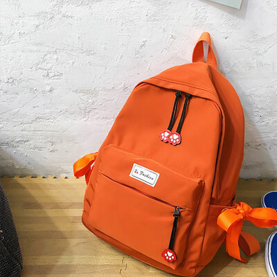 

Tailored Fashion Women Nylon Solid Color Capacity Student Backpack Travel Couple Bag