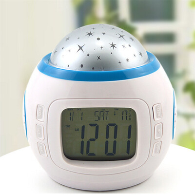 

Multifunction Alarm Clock Music Led Star Projector Digital Led Calendar Night Light Kid Games Kid Toy Kid Gift Staionary