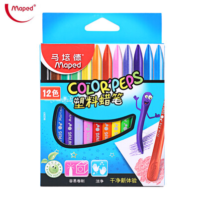 

Maped Universal Bright Colorful Bar Plastic Crayon with 12 Colors