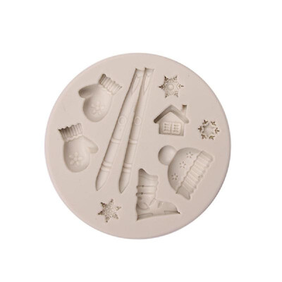 

3D Christmas Theme Silicone Fondant Mold Cake Cookie Chocolate Dry Perth Sugar Coated Printing Decoration Molds Kitchen Baking DIY