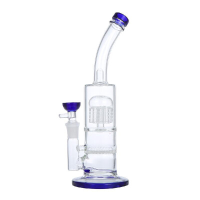 

Reusable Water Glass Pipe Percolator Pipes Cyclone Straight Tube for Smoking Hookah Stem Kit Blue