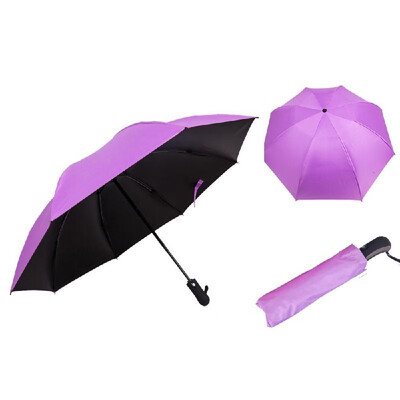 

Black Coating Automatic Fold Umbrella Reverse 3 Folding Umbrellas Sunny&Rain Inverted Umbrella