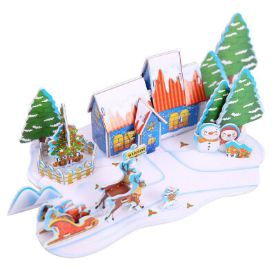 

Gotoamei Christmas Gift DIY Miniature Paper Puzzle Early Learning Construction Children