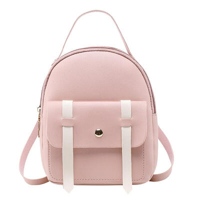 

PU Leather Girls Hit Color Backpacks Women Shoulder Travel Crossbody Bags