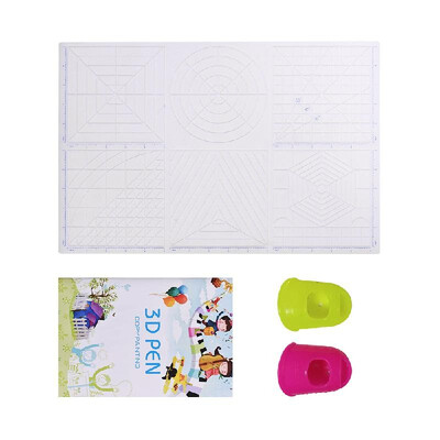 

Multi Purpose 3D Printing Pen Template Soft Silicone Mat 3D Drawing Templates Copy Board with Fingerstalls